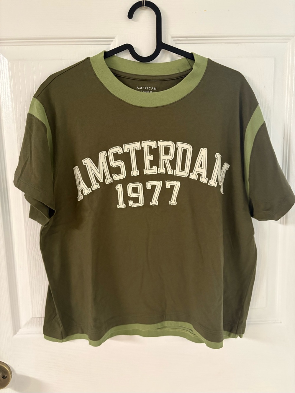 new American Eagle Olive Green 'Amsterdam 1977' Short Sleeve Tee